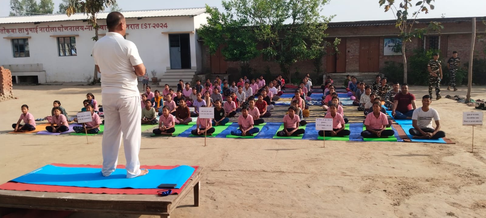 yoga session is being successfully conducted every Sunday at the Pujya Thakkar Bapa Residential Girls School